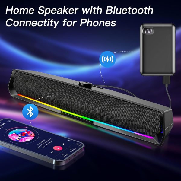 LENRUE Black Fabric Computer Speaker System-6