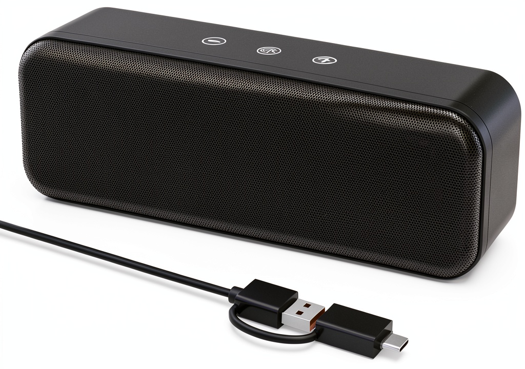 Installing XKX Computer Speakers USB Compatible Black on a wooden desk