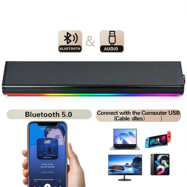 Lenrue Computer Speakers Glossy-Black-2