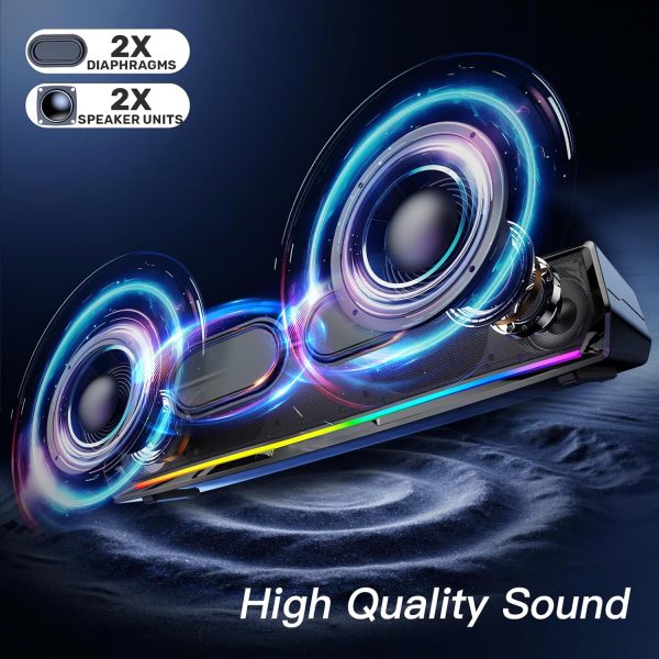 LENRUE Black Fabric Computer Speaker System-1