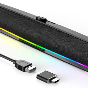 LENRUE Black Fabric Computer Speaker System-0