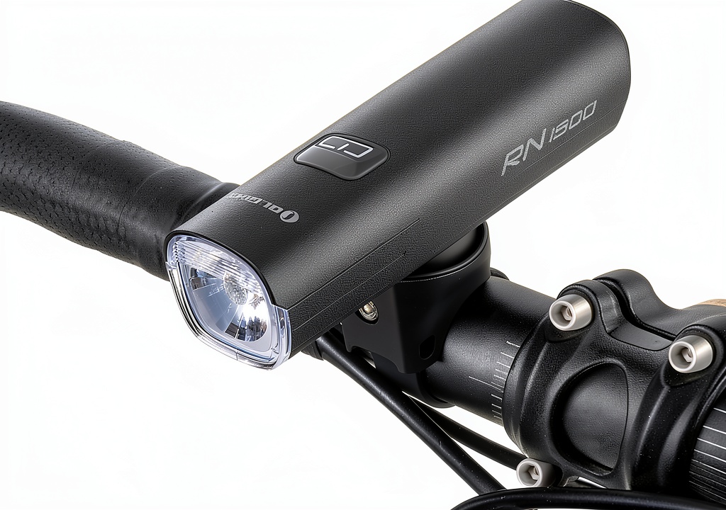 OLIGHT RN1500 bike headlight on a mountain bike