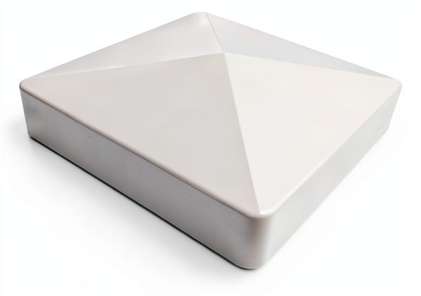Pyramid Style Fence Post Cap by Aiwaiufu - White PVC 4in x 4in 2 Pack-2
