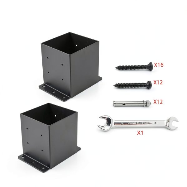 6x6 Post Base by OULH Heavy Duty Steel Fence Anchor for Deck & Porch-3