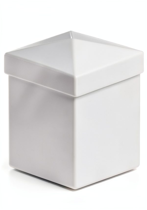 Vinyl Fence Post Cap 4x4 White PVC 4 Pack Pyramid Style by Aiwaiufu-4