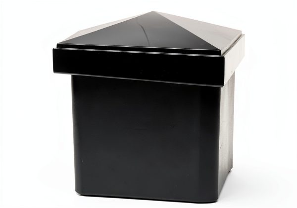 4" x 4" Aluminium Pyramid Post Cap for Metal Posts - Pressure Fit - Black-4