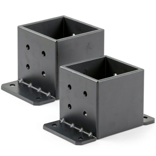 eoere 6x6 Post Base 2PCS Heavy Duty 8Gauge Steel Bracket for Deck-3