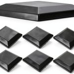 Fence Post Caps TonGass 6x6 Black Plastic 6-Pack Durable UV Proof-0