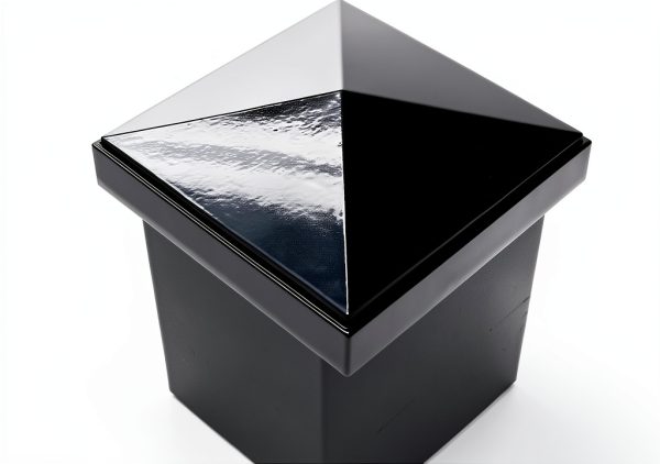 4" x 4" Aluminium Pyramid Post Cap for Metal Posts - Pressure Fit - Black-8