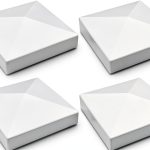 Vinyl Fence Post Cap 4x4 White PVC 4 Pack Pyramid Style by Aiwaiufu-0