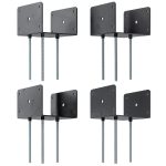 6x6 Concrete Post Base FMhotu Deck Brackets with 3 Anchor Rods-0