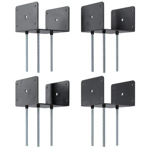 6x6 Concrete Post Base FMhotu Deck Brackets with 3 Anchor Rods-0