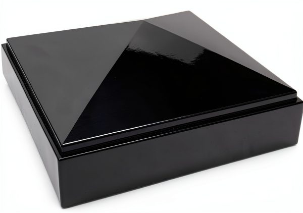 4" x 4" Aluminium Pyramid Post Cap for Metal Posts - Pressure Fit - Black-3