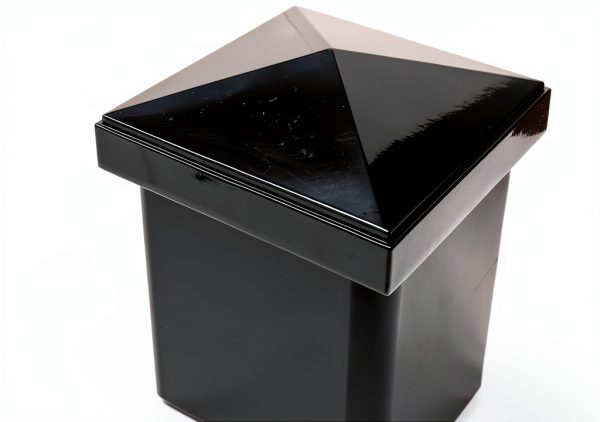 4" x 4" Aluminium Pyramid Post Cap for Metal Posts - Pressure Fit - Black-5