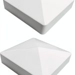 Pyramid Style Fence Post Cap by Aiwaiufu - White PVC 4in x 4in 2 Pack-0